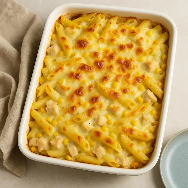 Creamy Chicken & Sweetcorn Pasta Bake