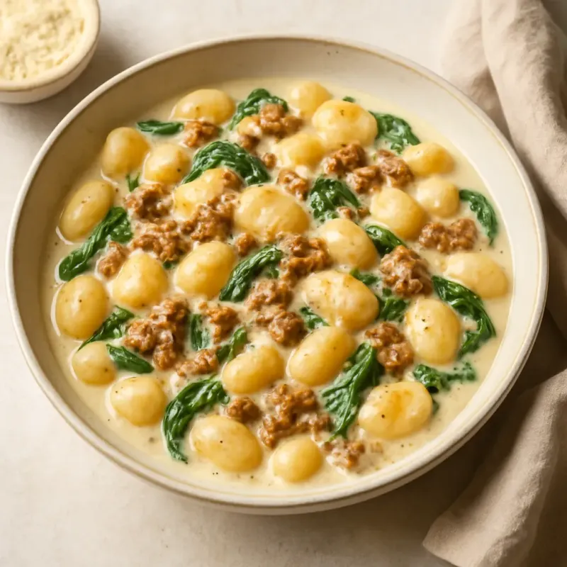 Creamy Sausage & Spinach Gnocchi