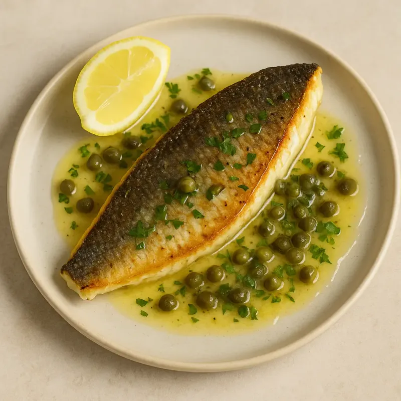 Pan-Fried Sea Bass with Lemon Caper Butter