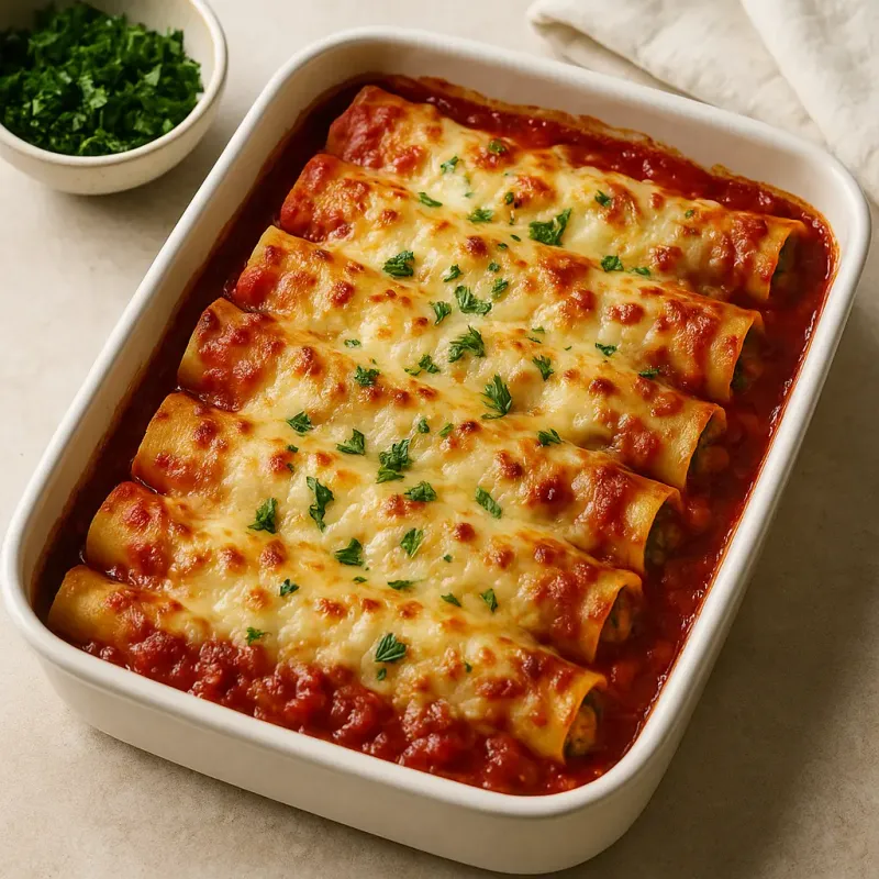 Baked Spinach & Ricotta Cannelloni